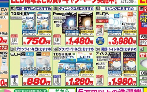 ケーズ電機　LED E17 880円