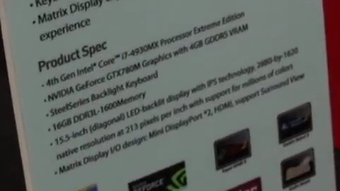 msi GT60 COMPUTEX 2013 掲示スペック