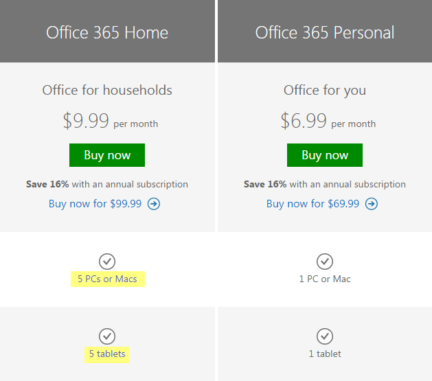 US板 Office 365 5台