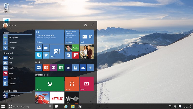 Microsoft Windows 10 スタートスクリーン