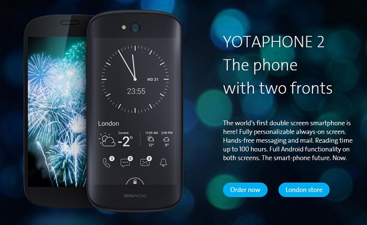 YotaPhone 2 電子ペーパー、液晶の両面スマホ 公式